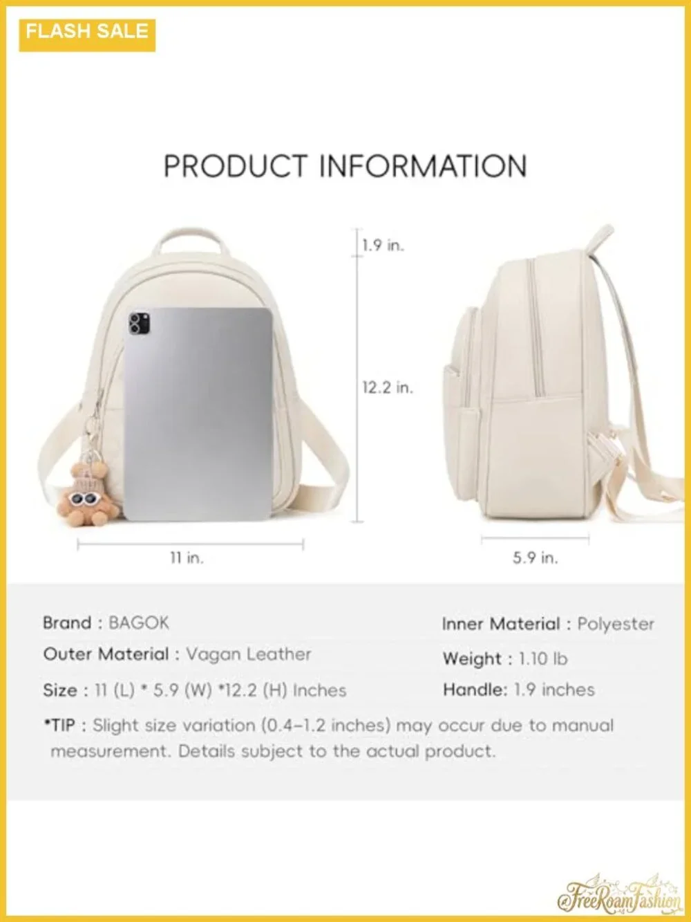 Faux Leather Mini Backpack Purse with Cartoon Charm, Cute Fashion Backpack for